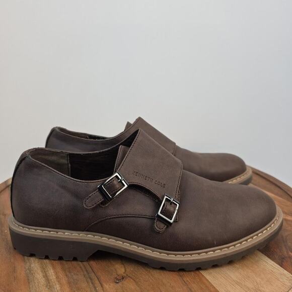 Kenneth Cole Shoes Mens Size 5 Brown Double Monk Strap Casual Dress KCN451 - Picture 1 of 9